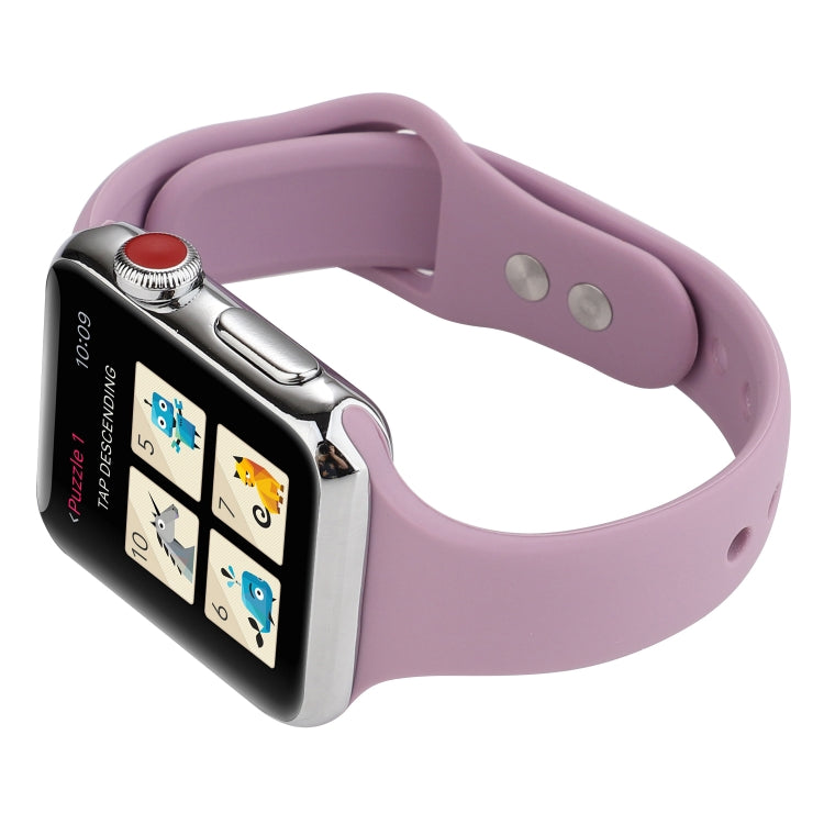 Rynx | For Apple Watch Series 7 41mm / 6 & SE & 5 & 4 40mm / 3 & 2 & 1 38mm Thin Silicone Double Buckle Watch Band (Lavender)