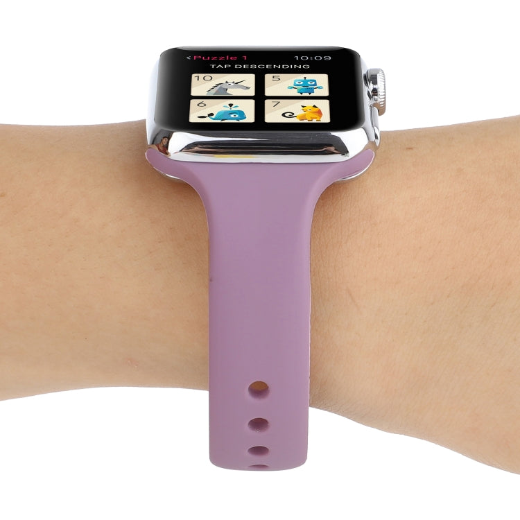 Rynx | For Apple Watch Series 7 41mm / 6 & SE & 5 & 4 40mm / 3 & 2 & 1 38mm Thin Silicone Double Buckle Watch Band (Lavender)