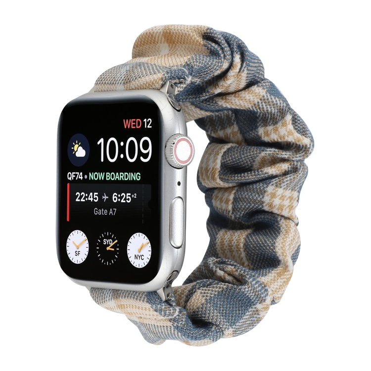 Rynx | For Apple Watch Series 7 41mm / 6 & SE & 5 & 4 40mm / 3 & 2 & 1 38mm JK Uniform Style Fabric + Stainless Steel Band (Khaki + Dark Blue) (Khaki + Dark Blue)
