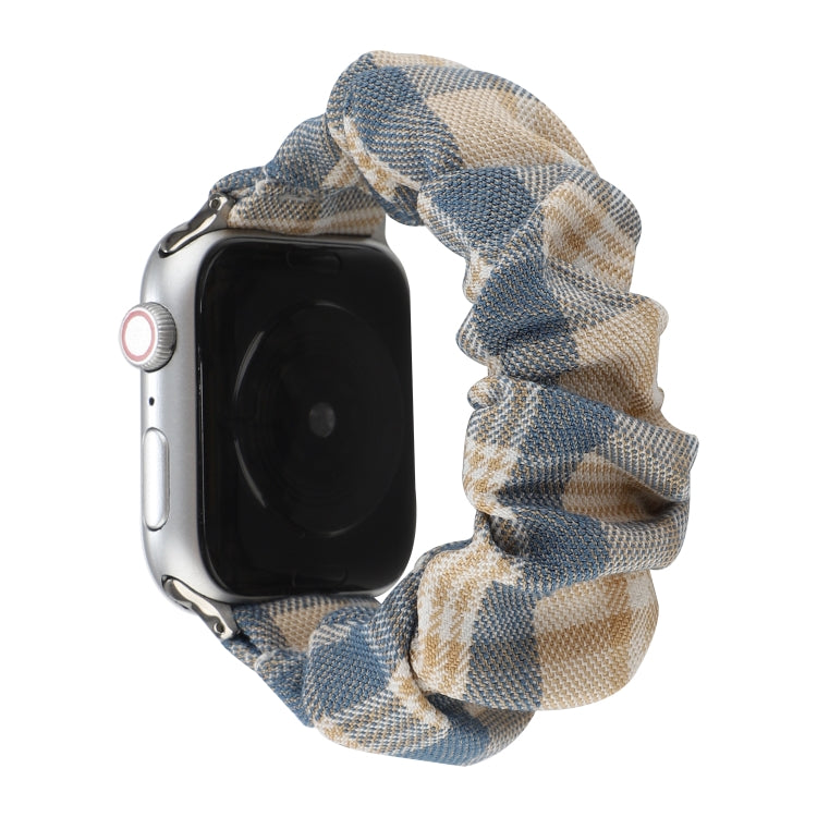 Rynx | For Apple Watch Series 7 41mm / 6 & SE & 5 & 4 40mm / 3 & 2 & 1 38mm JK Uniform Style Fabric + Stainless Steel Band (Khaki + Dark Blue) (Khaki + Dark Blue)