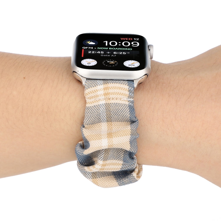 Rynx | For Apple Watch Series 7 41mm / 6 & SE & 5 & 4 40mm / 3 & 2 & 1 38mm JK Uniform Style Fabric + Stainless Steel Band (Khaki + Dark Blue) (Khaki + Dark Blue)