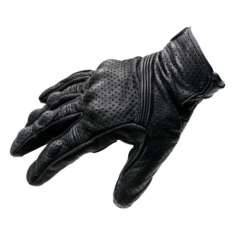 Rynx | WUPP CS-1049A Outdoor Motorcycle Cycling Breathable Leather Full Finger Gloves with Holes, Size:XXL(Black)