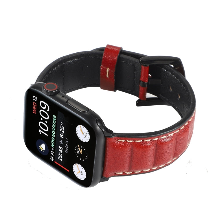 Rynx | Real Leather Watch Band for Apple Watch Series 7 41mm / 6 & SE & 5 & 4 40mm / 3 & 2 & 1 38mm (Red)
