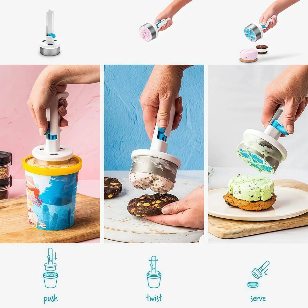 Rynx | Stainless Steel Ice Cream Scoop – With One-Hand Release & Ergonomic Handle