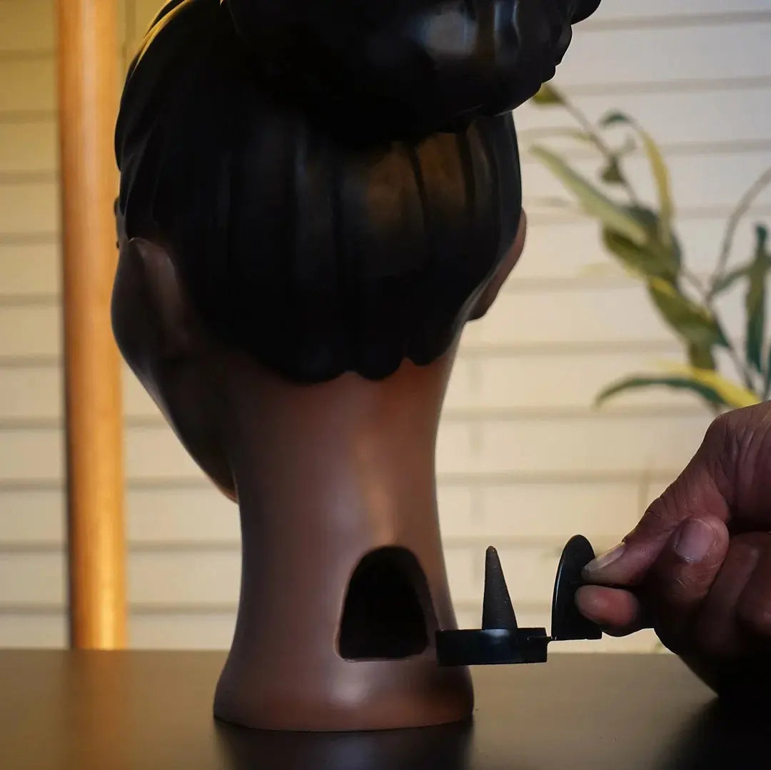 Rynx | Elegant Incense Holder in the Form of a Black Woman's Head