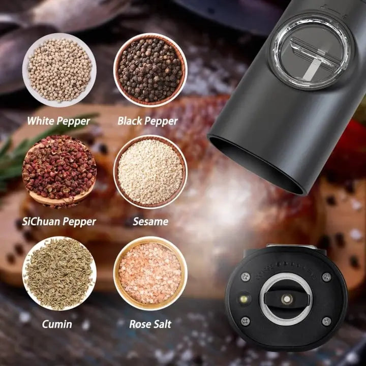 Rynx | Electric Salt & Pepper Mill – With LED & Adjustable Grind Size
