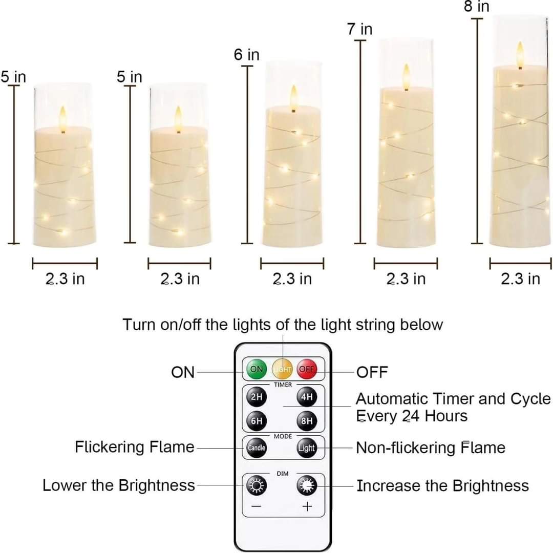 Rynx | 5 Piece Acrylic Flameless LED Candles
