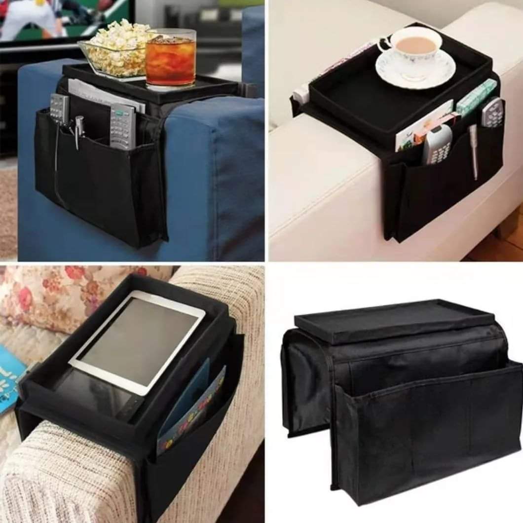 Rynx | Couch Armrest Organizer with Top Shelf and Pockets