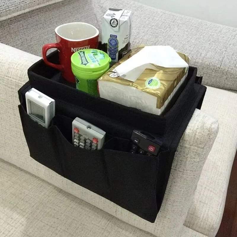 Rynx | Couch Armrest Organizer with Top Shelf and Pockets