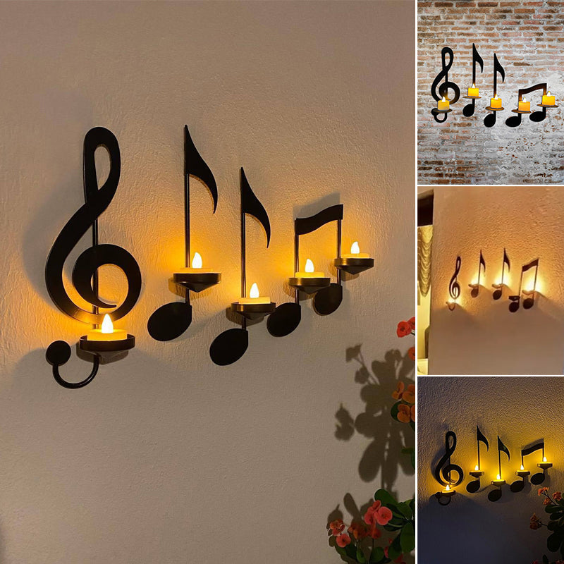 Rynx | Black Music Notes Wall Lamp