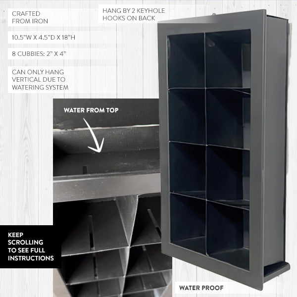 Rynx | Black Frame Living Room Wall Planter