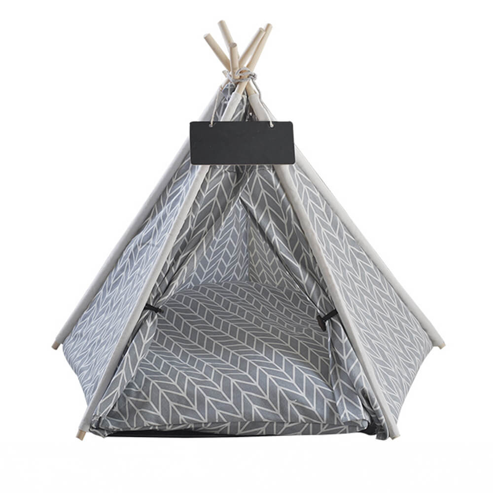 RYNX | Breathable Removable Five-Pointed Star Pet Teepee Tent Grey