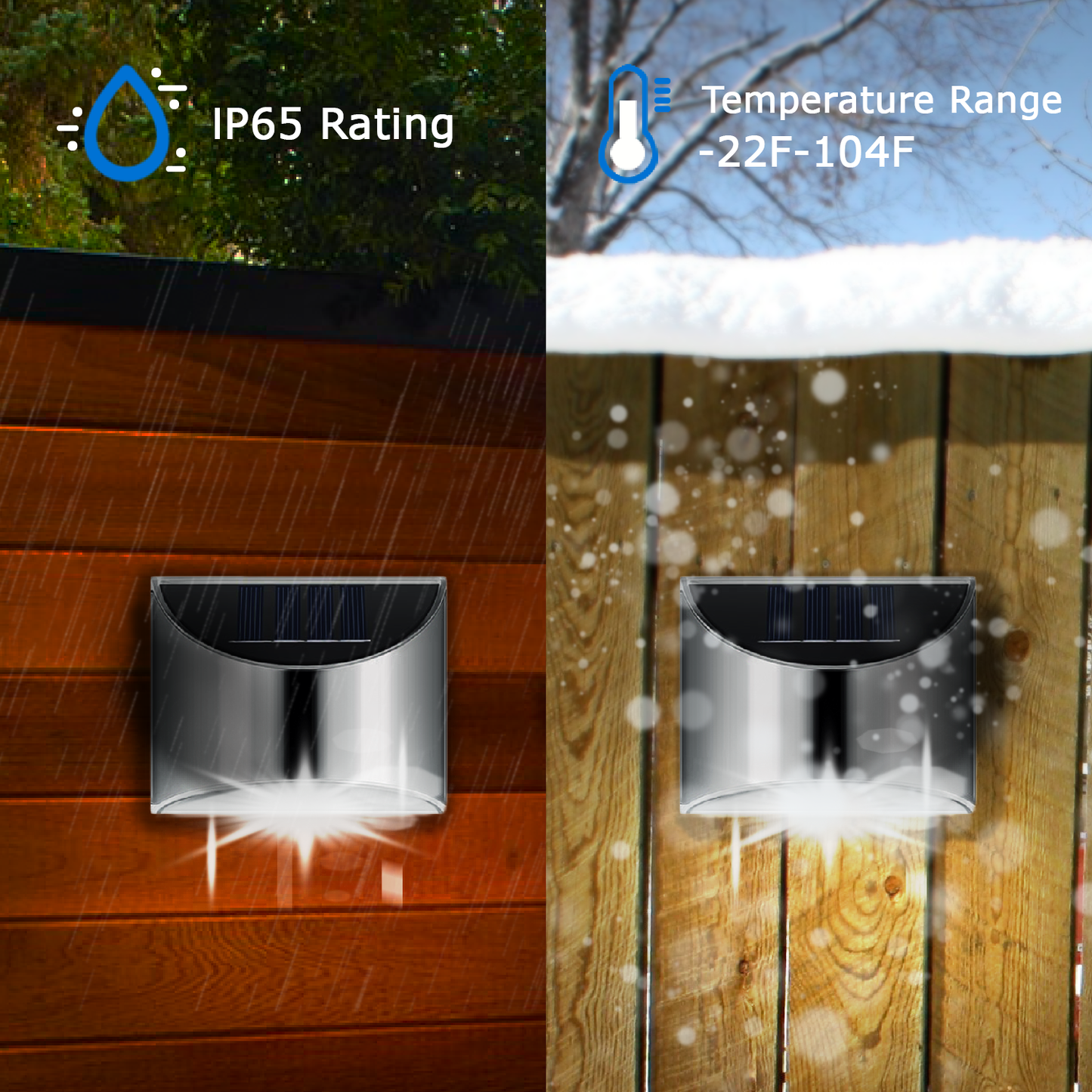 Rynx | EcoSteel - Waterproof Solar LED Outdoor Wall Lamps