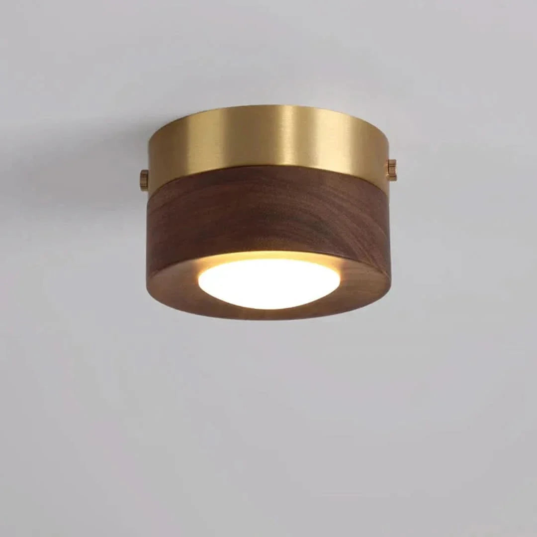Rynx | Woodenglow - Walnut Ceiling Lamp With Led Spot