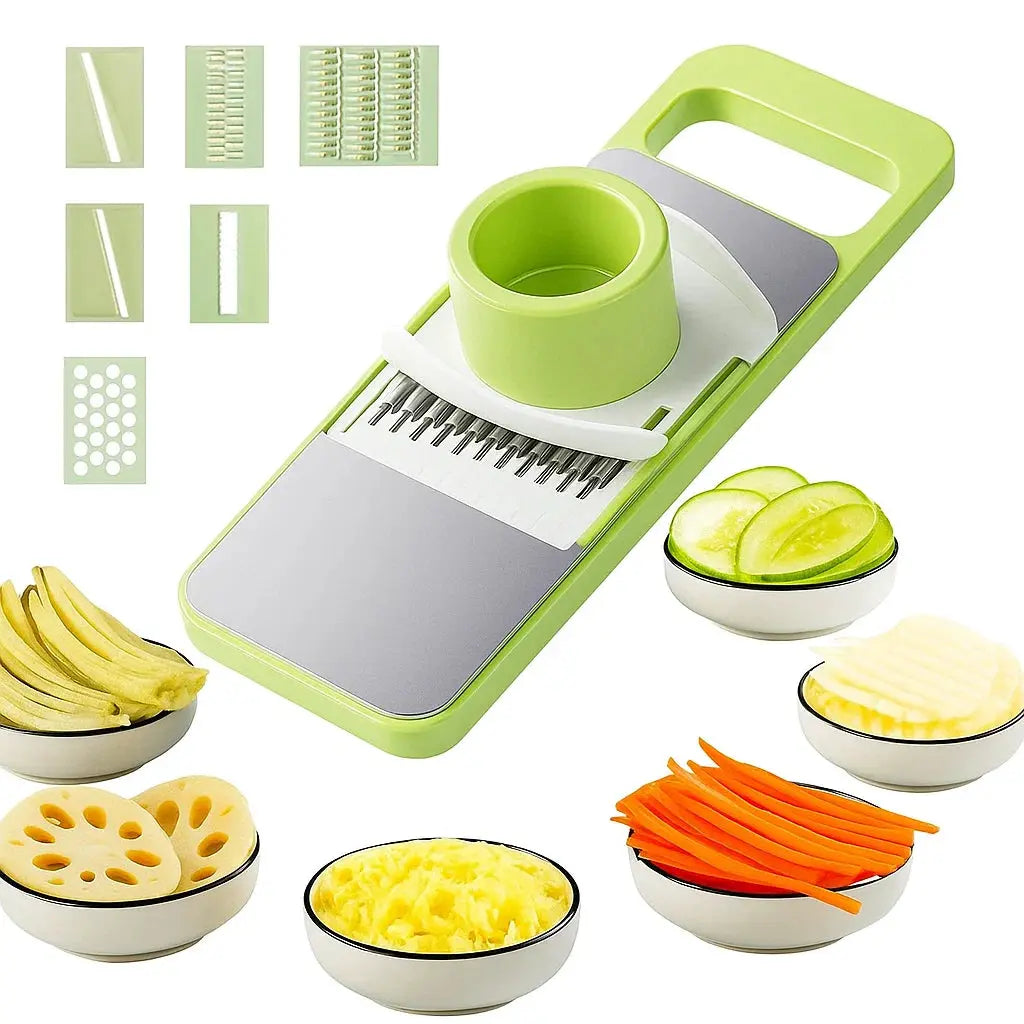Rynx | Vegetable slicer and grater with 6 blades made of stainless steel and safety device