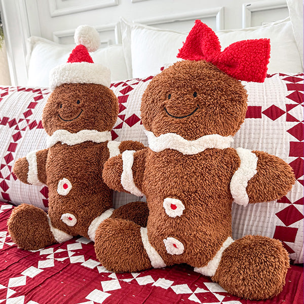 Rynx | Boy and girl gingerbread Christmas cushions, set of 2