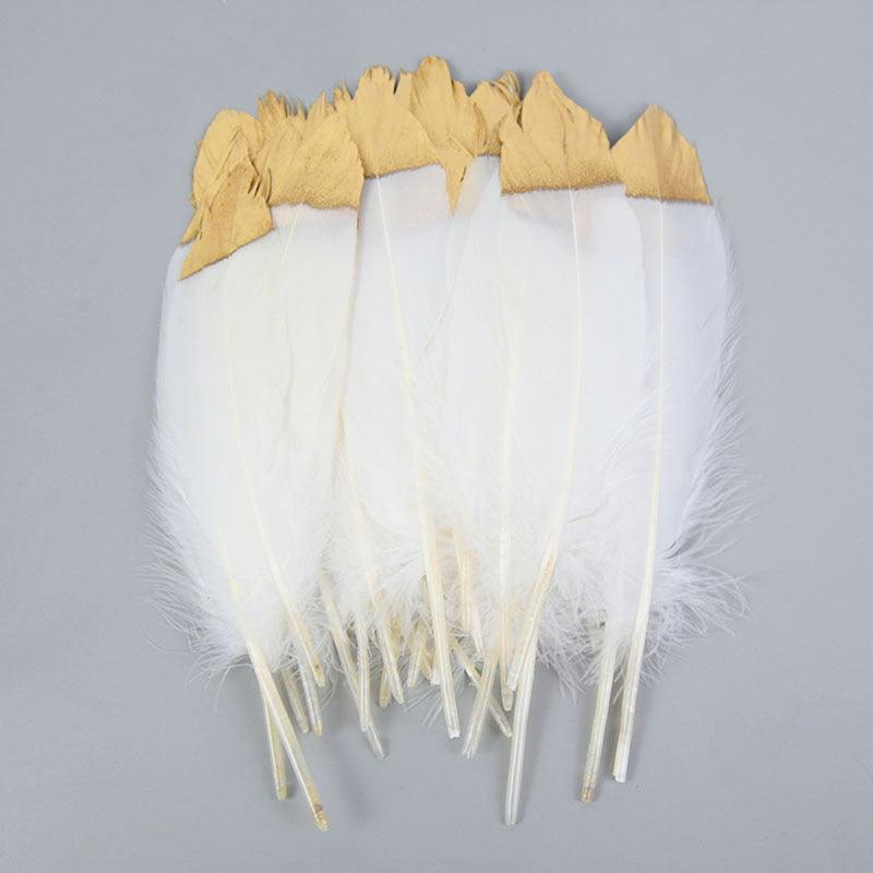 Rynx | Glamorous Gold Tipped Feather Craft Set for Elegant Event Enhancements
