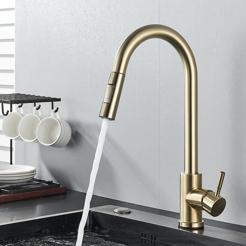 RYNX | Flexipull – Kitchen Faucet With 360° Swivel Functionality Or brushed