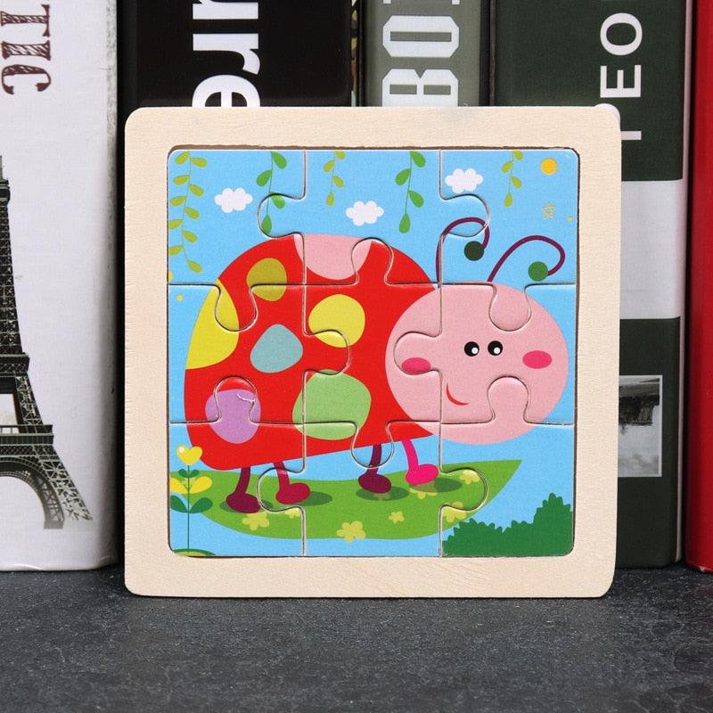 Rynx | Animal Adventure Wooden Tangram Puzzle Set - Creative Learning Toy for Children