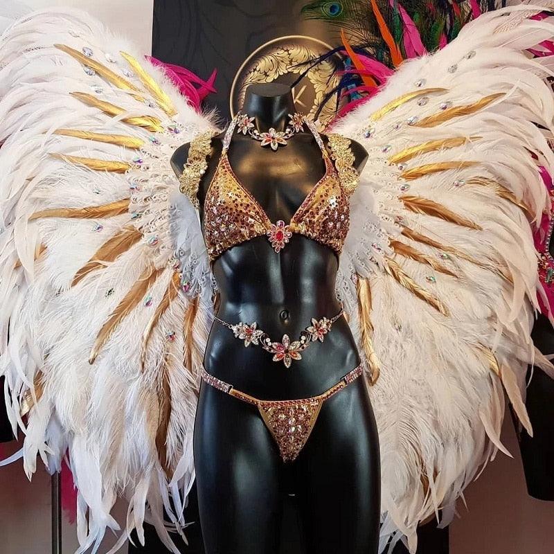 Rynx | Glamorous Gold Tipped Feather Craft Set for Elegant Event Enhancements