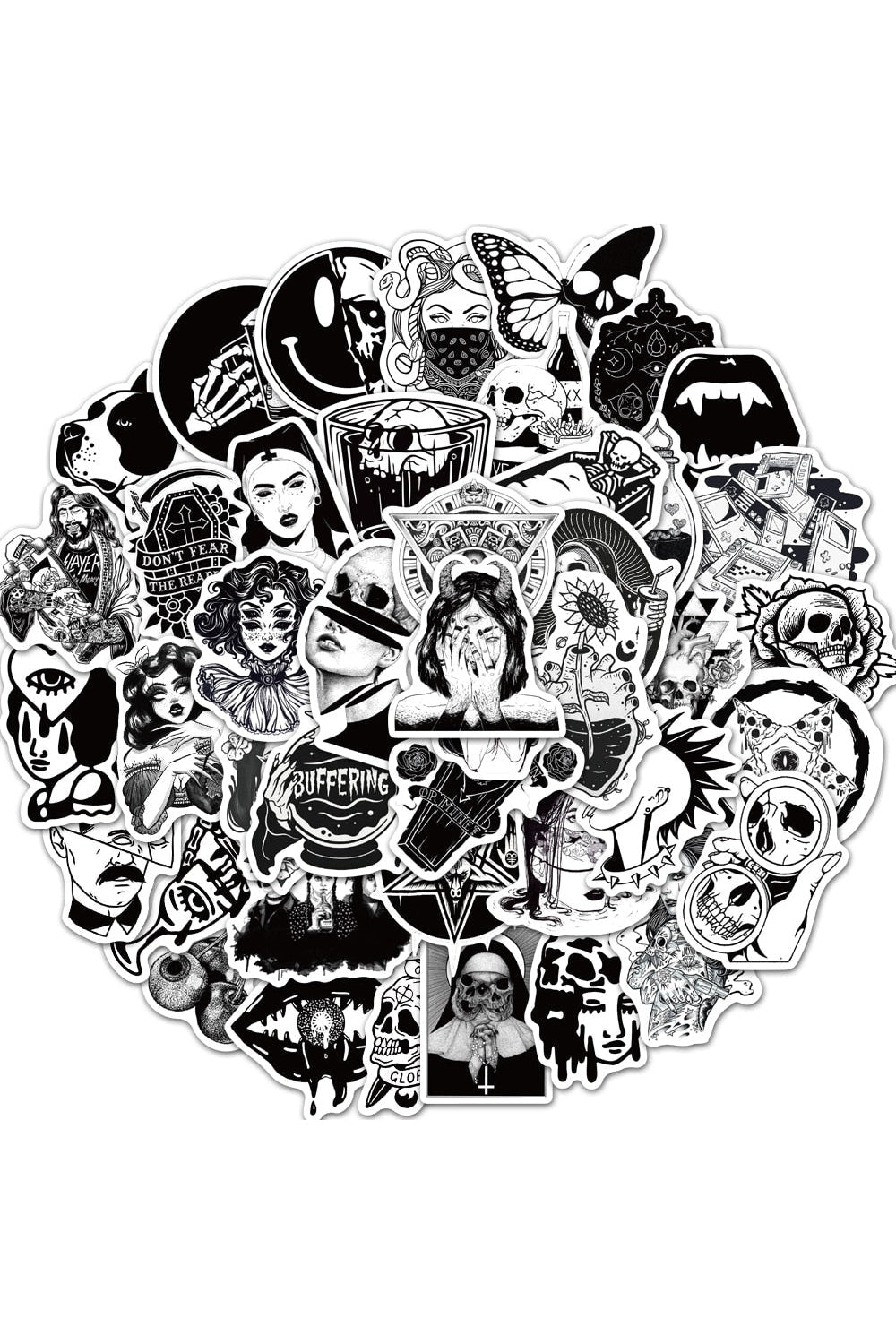Rynx | Black and white scrapbook stickers