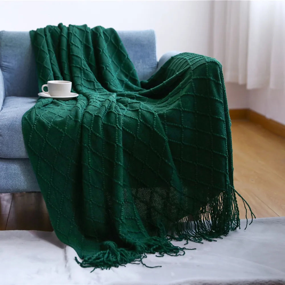 Rynx | purple diamond knit blanket