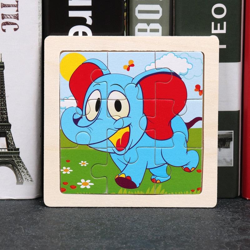 Rynx | Animal Adventure Wooden Tangram Puzzle Set - Creative Learning Toy for Children