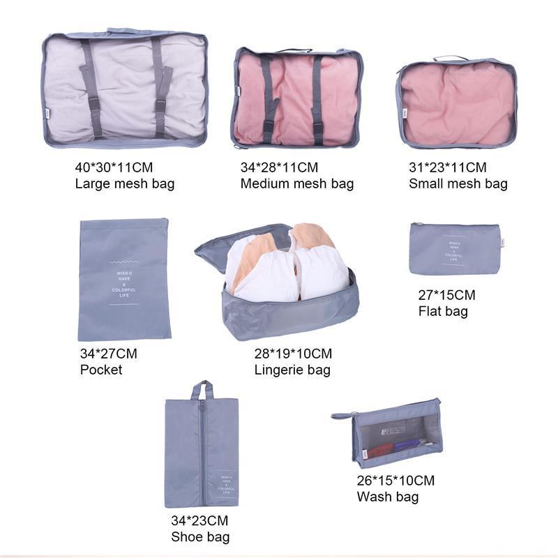 Rynx | Travel Smart: versatile 8/6/1-piece organizer set for effortless packing