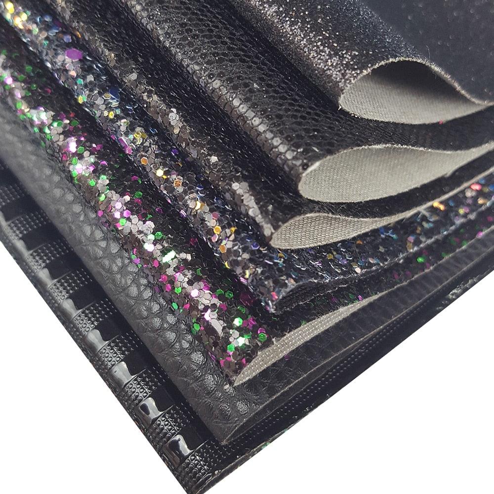 Rynx | Sparkling Black Faux Leather Craft Set - Essential DIY Supplies