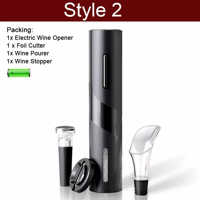 Rynx | Electric Wine Opener - Automatic Corkscrew with Stand Holder, Foil Cutter, and Beer Bottle Opener - Kitchen and Bar Can Opener