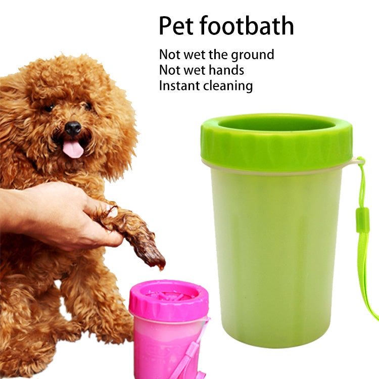 Pet Antiseptic Products Silicone Wash Feet Cleaning Cup Size: L(Green)