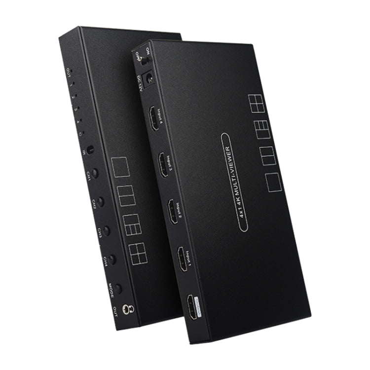 Rynx | Measy MV4341 4K 30Hz 4 In 1 Out HDMI Quad Screen Splitter, Plug Type: EU Plug (Black)