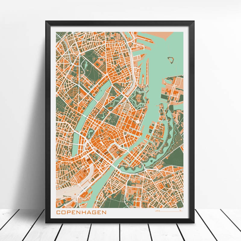 Rynx | Famous City Classic Maps Posters and Prints Wall Art Canvas Paintings Paris Copenhagen Madrid Map for Living Room Home Decor 1