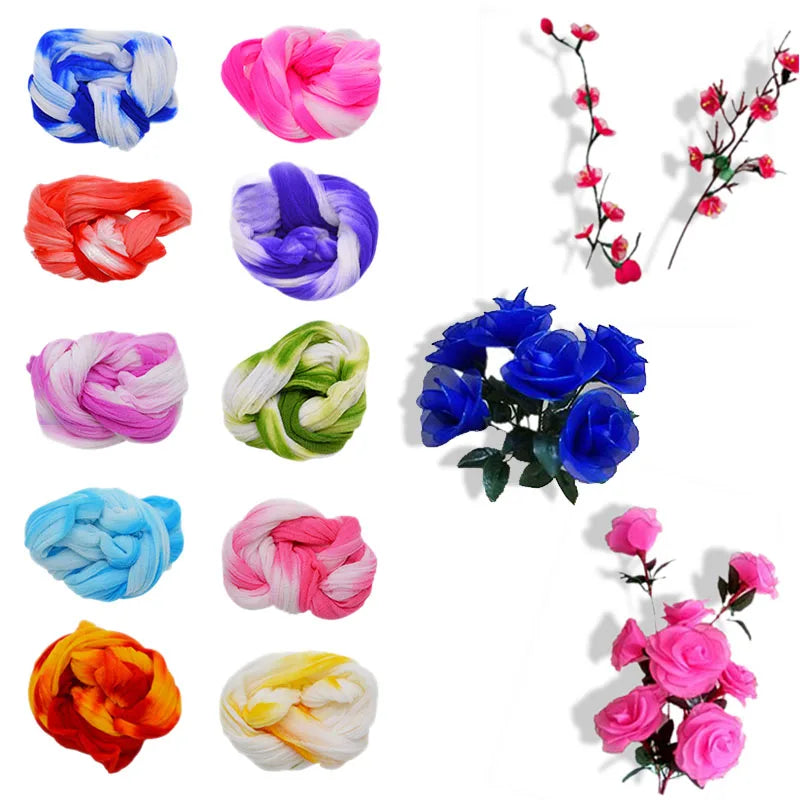 Rynx 5PCS Multicolor Nylon Stocking Round Flower Material Stretchable Stocking Material Accessories Handmade Wedding Home DIY Flower Crafts