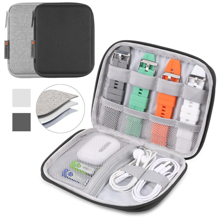 Rynx | HAWEEL Watch Band Organizer Box Headphones / U-Disk / Digital Cable Storage Box (Gray)