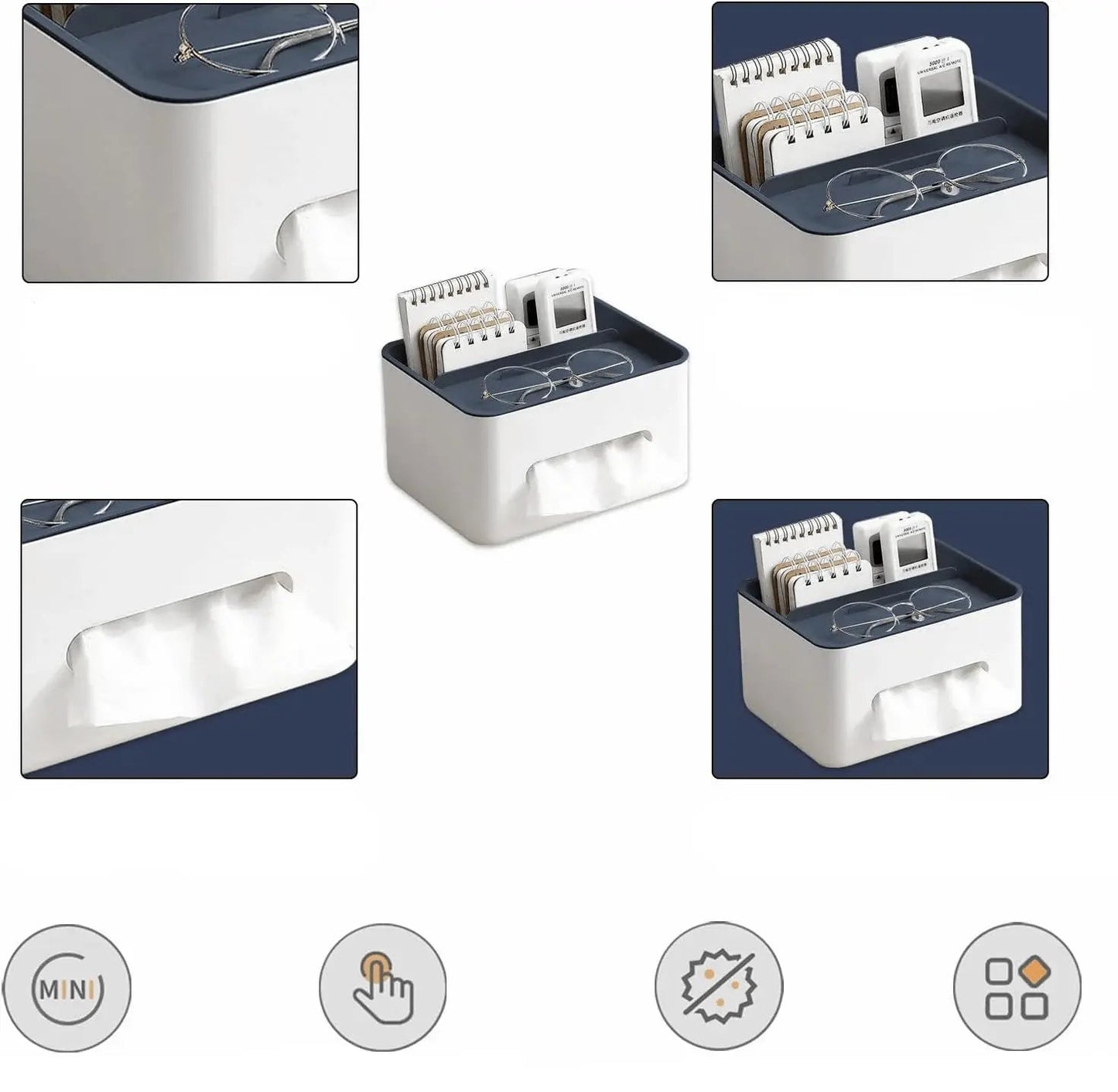 Rynx | Durable Multifunctional Tissue Box with Storage Compartments