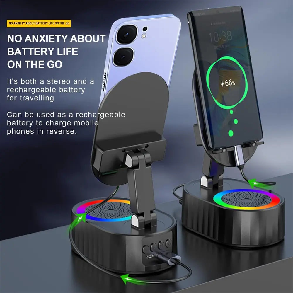 Rynx | Handy Stand with Induction Speaker & Power Bank