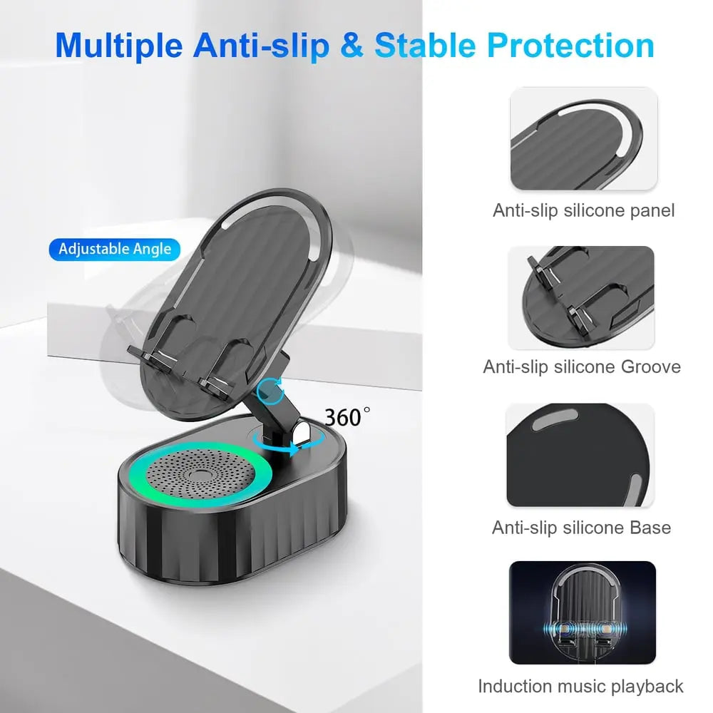Rynx | Handy Stand with Induction Speaker & Power Bank