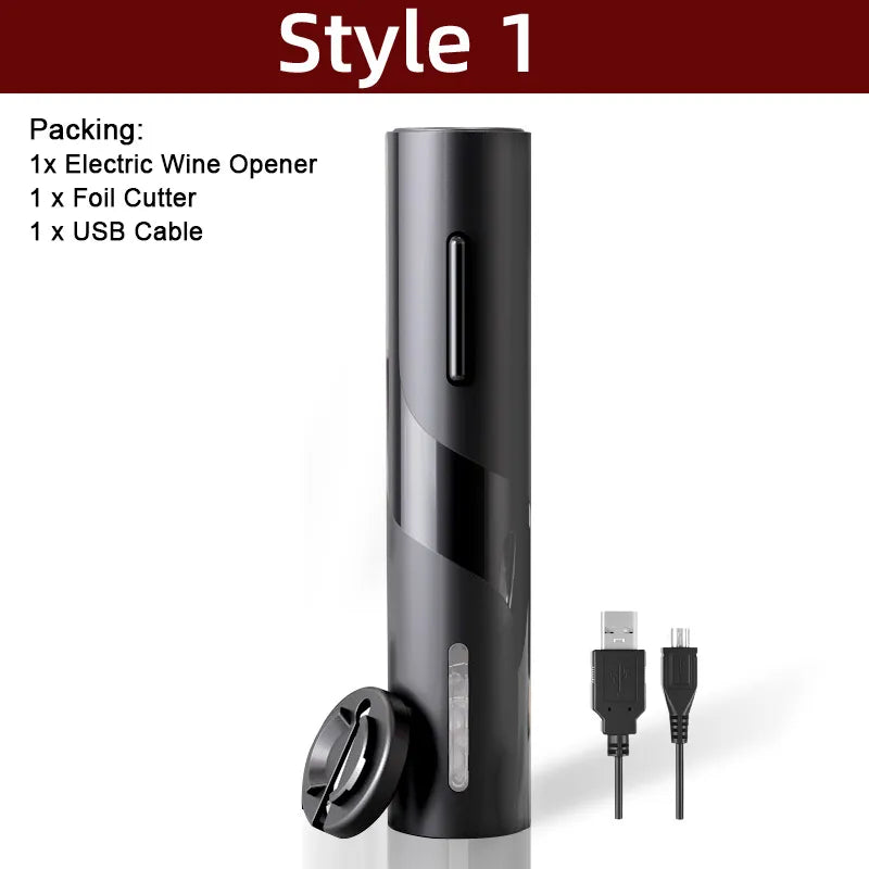 Rynx | Electric Wine Opener - Automatic Corkscrew with Stand Holder, Foil Cutter, and Beer Bottle Opener - Kitchen and Bar Can Opener