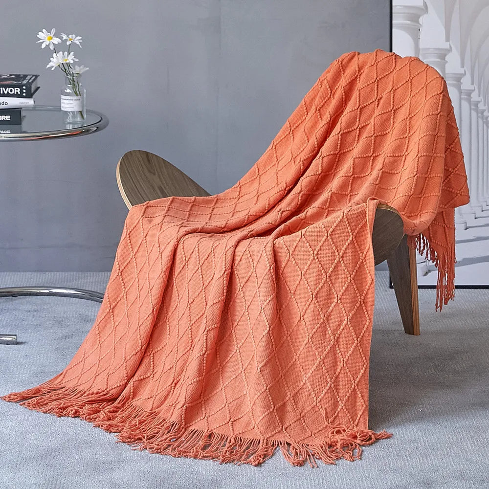 Rynx | purple diamond knit blanket