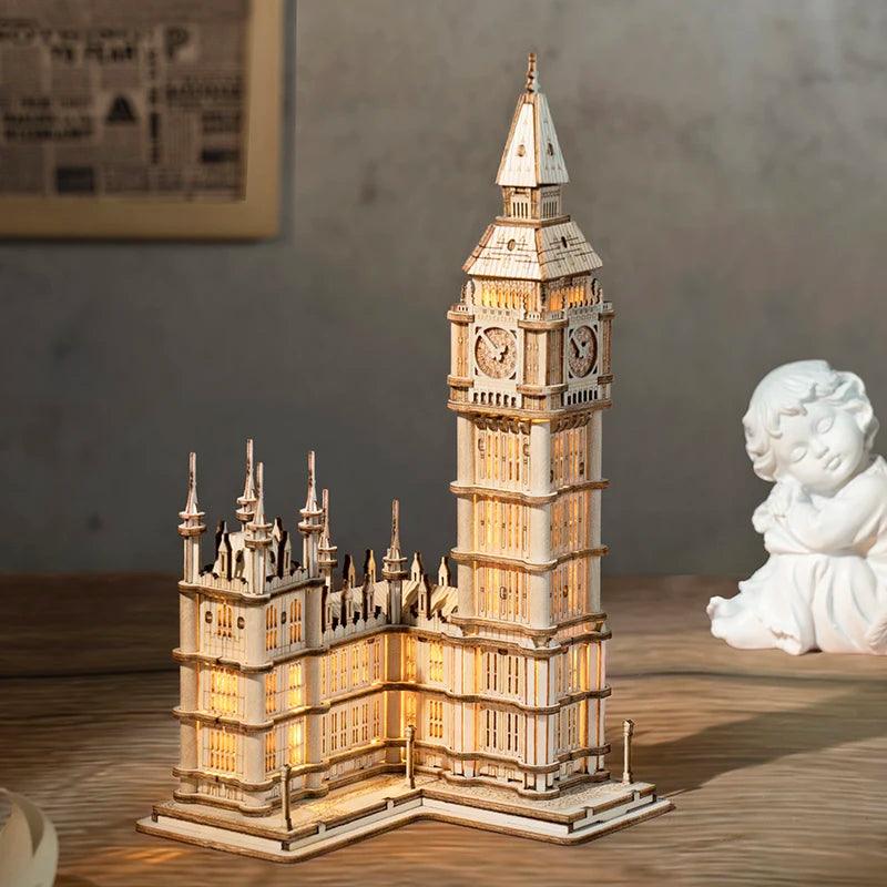 Rynx | 3D Architectural Wooden Puzzle Set: Build Big Ben, Tower Bridge & Five-Story Pagoda