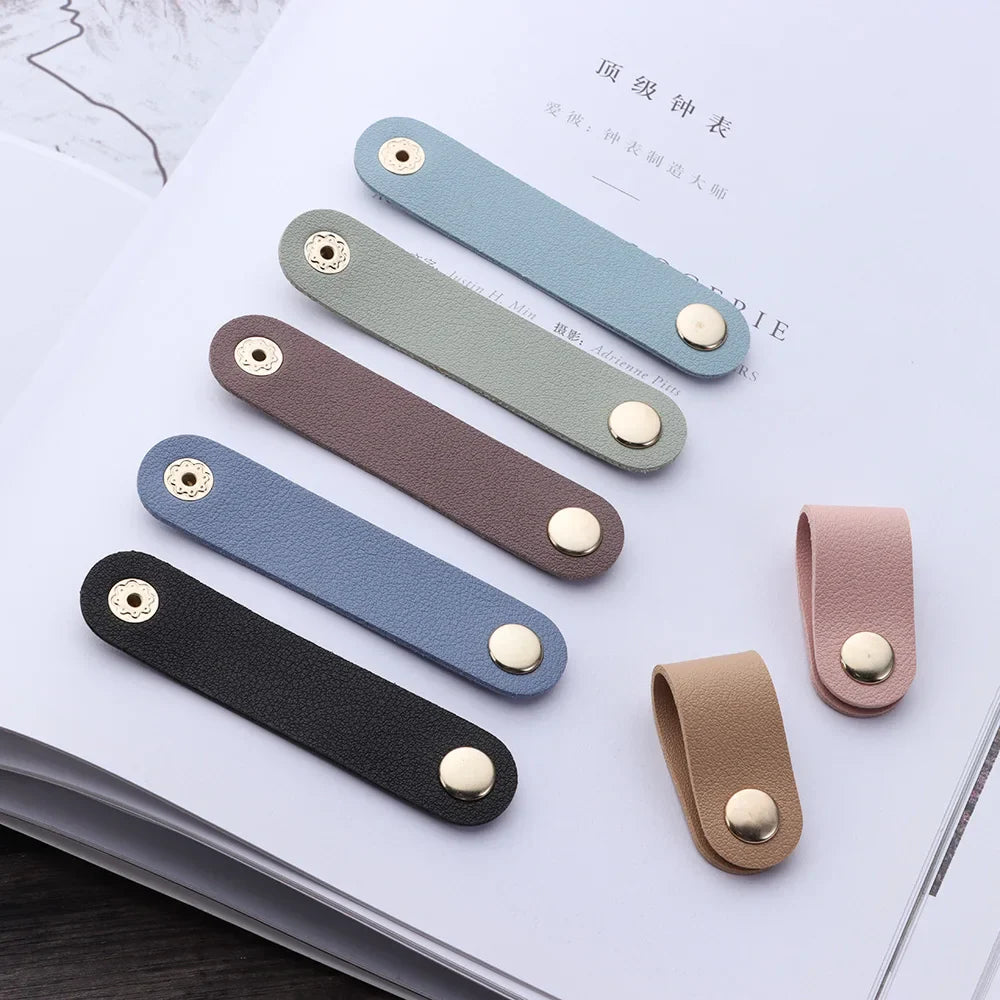 Rynx | Leather Charger Protector Desktop Storage Clips – Cable Winder Tie – Cable Management Cord Organizer – Earphone Accessories