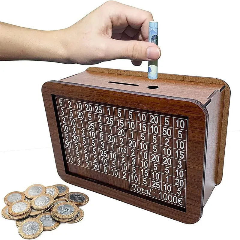 Rynx | Wooden piggy bank with counter – Durable and Decorative