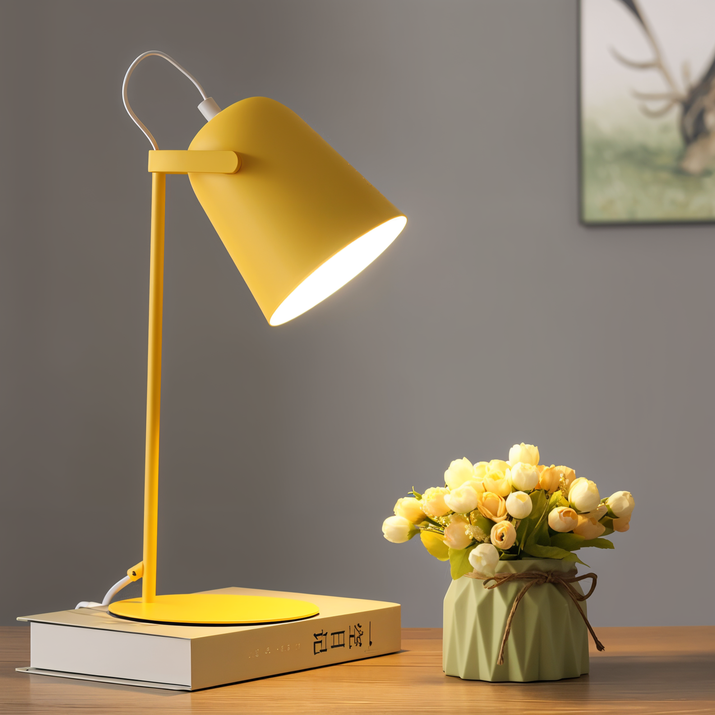 Rynx | Macaron Table Lamp - Scandinavian Yellow Desk Lamp