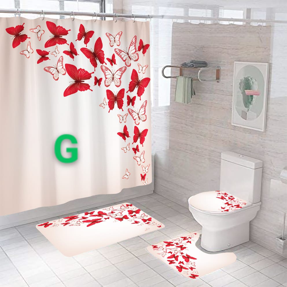 Rynx | 4pcs Bathroom Shower Curtain