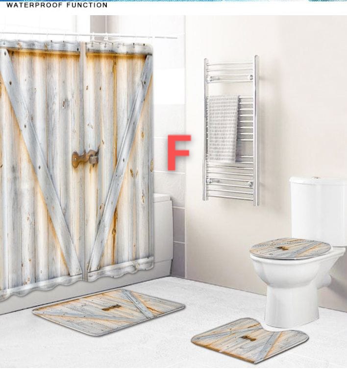 Rynx | 4pcs Bathroom Shower Curtain