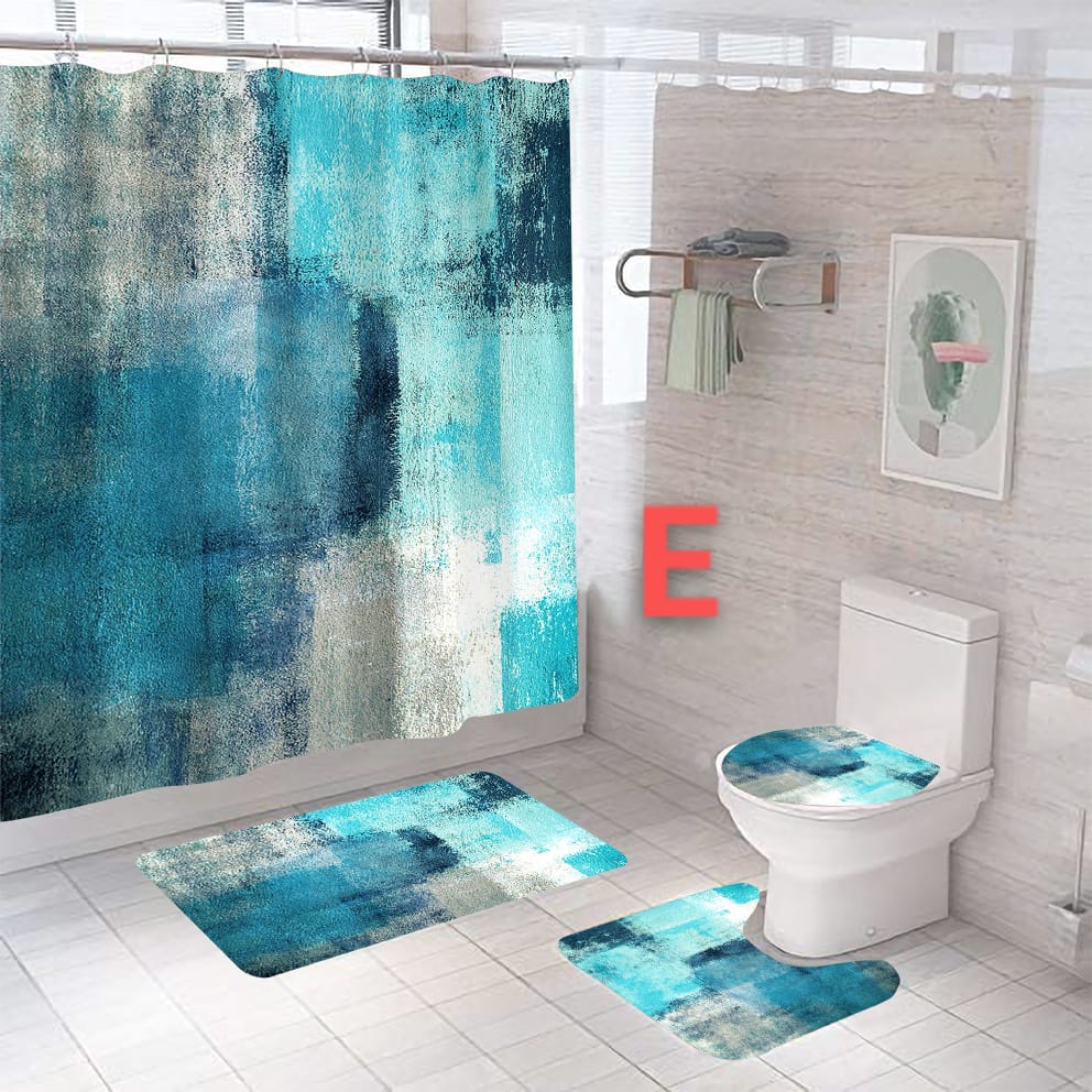 Rynx | 4pcs Bathroom Shower Curtain