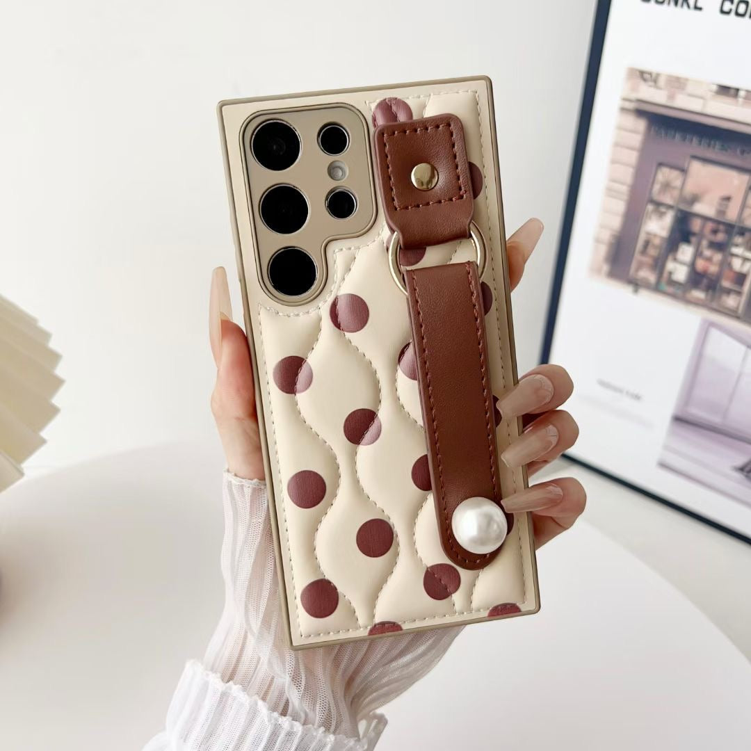 Rynx | Polka Dots Leather Case for Samsung with Belt Loop