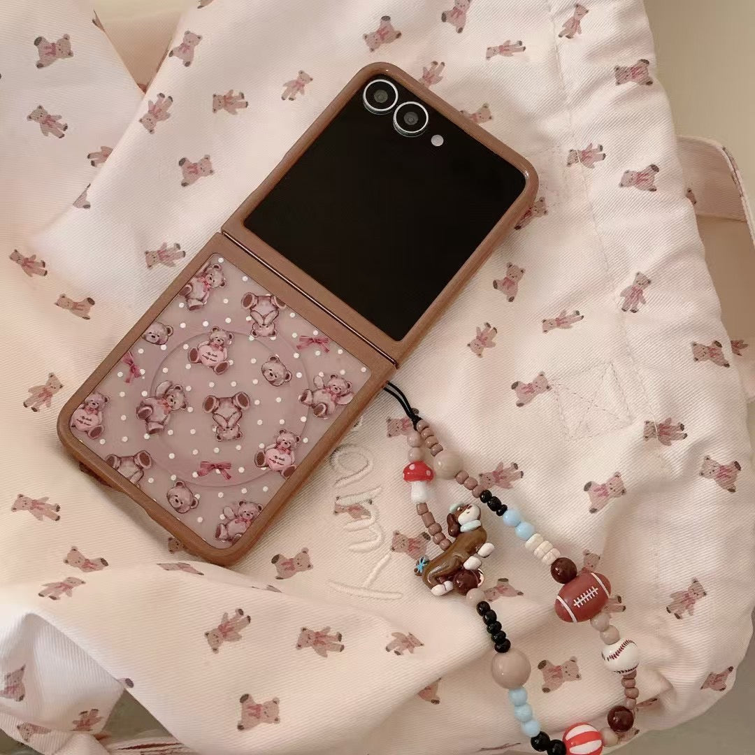 Rynx | My little teddy bear! Designer Magsafe case for Samsung Galaxy Z Flip with Magsafe holder and charm