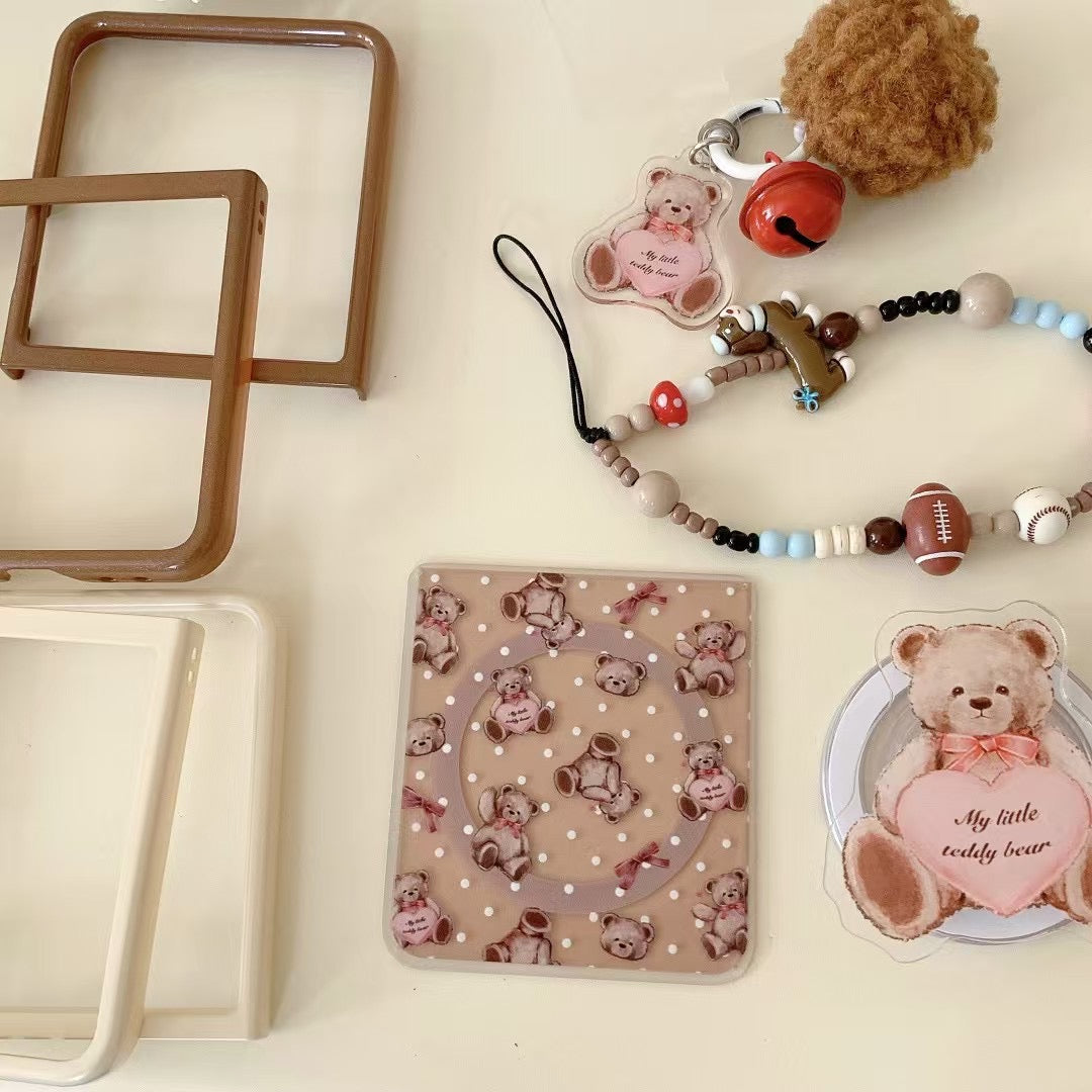 Rynx | My little teddy bear! Designer Magsafe case for Samsung Galaxy Z Flip with Magsafe holder and charm